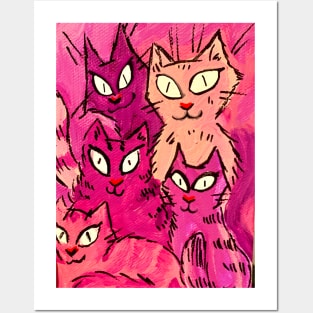 Painted Purple Cats Posters and Art